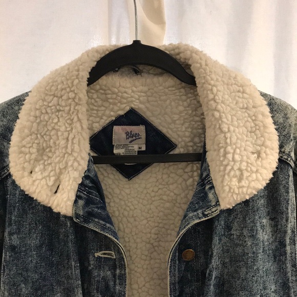 Sherpa lined vintage denim jacket - Picture 2 of 4